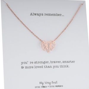 Rose gold My Very Best Geometric Elephant Necklace